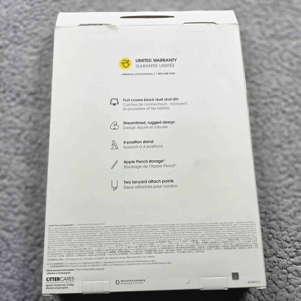 OtterBox Defender Case iPad Air 11 M3 M2 4th 5th Gen Black 77-95220 Open Box NEW